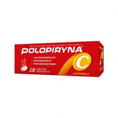  Polopiryna C 500 mg + 200 mg, 18 tabletek musujących 