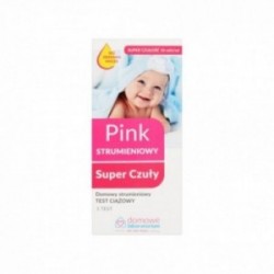 Domowe Laboratorium Pink, test ciążowy strumieniowy, super czuły 10 mlU/ml, 1 sztuka