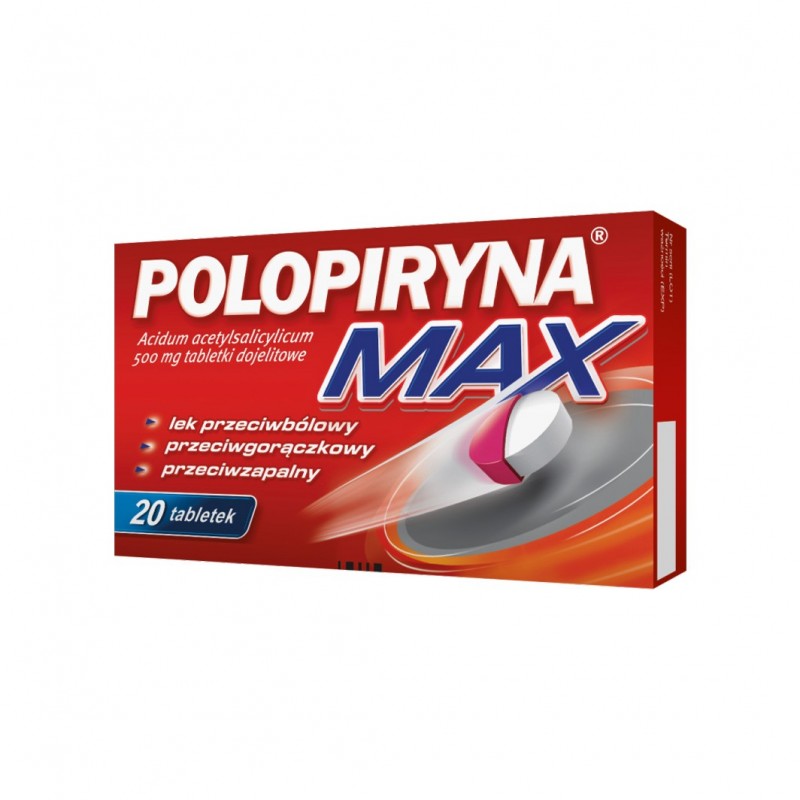 Polopiryna Max 500 mg, 20 tabletek dojelitowych 