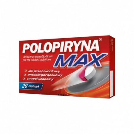  Polopiryna Max 500 mg, 20 tabletek dojelitowych 