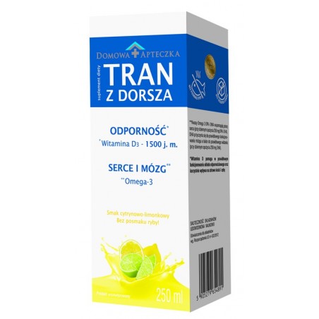  Tran z dorsza smak cytrynowo-limonkowy emulsja 250 ml 