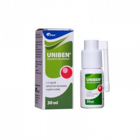  Uniben aerozol do stosowania w jamie ustnej 1,5 mg/ml, 30 ml 
