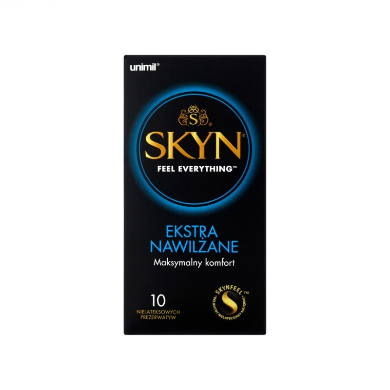 Unimil Skyn Ekstra Nawilżene, prezerwatywy nielateksowe, 10 sztuk 