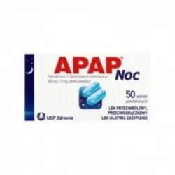 Apap Noc 500 mg + 25 mg, 50 tabletek