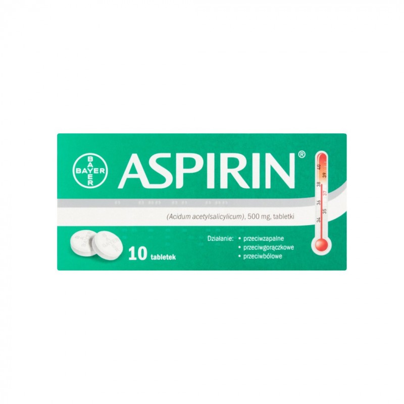 Aspirin 500 mg, 10 tabletek 