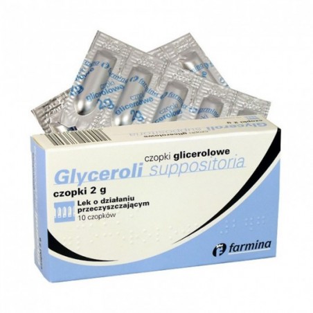  Czopki glicerolowe 2 g, 10 sztuk 