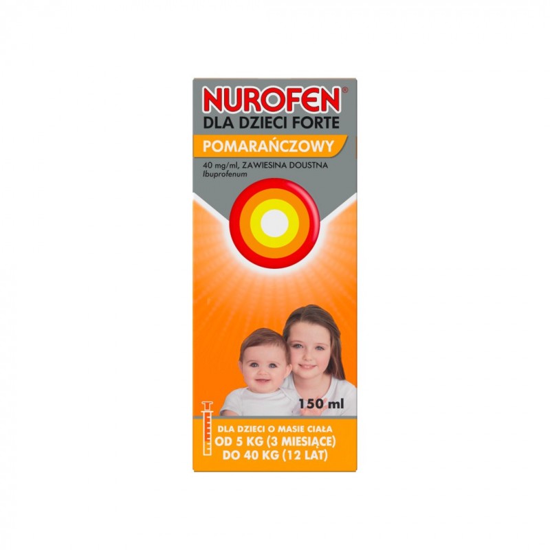 Nurofen dla dzieci forte smak pomarańczowy zawiesina doustne 40 mg/ml, 150 ml 