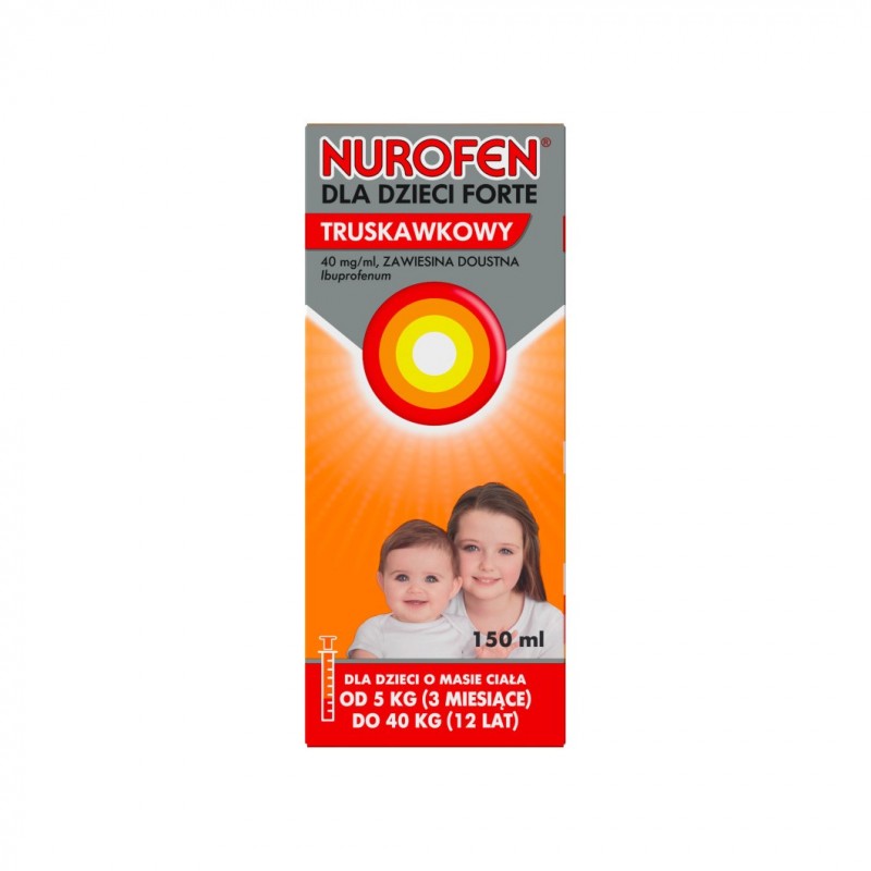 Nurofen dla dzieci forte smak truskawkowym zawiesina doustne 40 mg/ml, 150 ml 