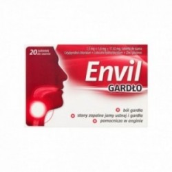 Envil Gardło 1,5 mg + 1 mg + 17,422 mg, 20 tabletek do ssania