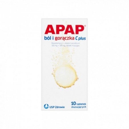  Apap ból i gorączka C plus 500 mg + 300 mg, 10 tabletek musujących 