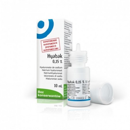 Hyabak nawilżające hypotoniczne krople do oczu 0,15%, 10 ml