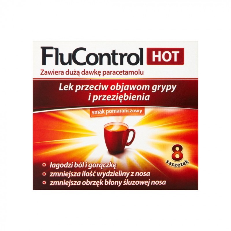 Flucontrol Hot 1000 mg + 10 mg + 4 mg, 8 saszetek 