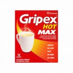 Gripex Hot Max 1000 mg + 100 mg + 12,2 mg, 12 saszetek