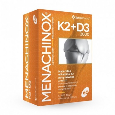  Menachinox K2 + D3 2000, 60 kapsułek 