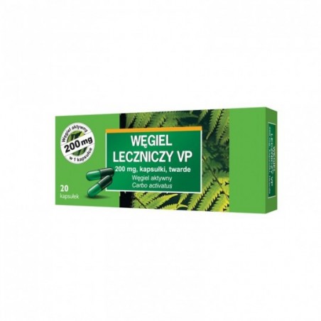 Węgiel leczniczy VP 200 mg, 20 kapsułek
