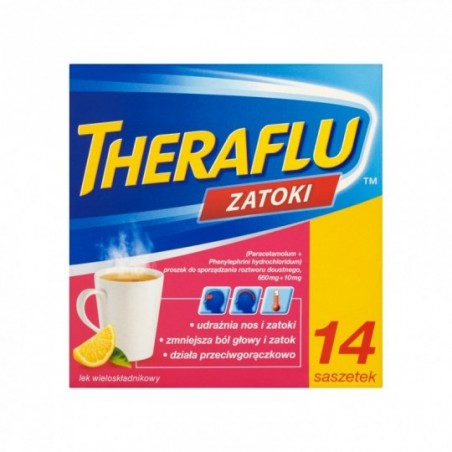 Theraflu Zatoki 650 mg + 10 mg, 14 saszetek