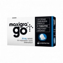 Maxigra Go 25 mg, 4 tabletki do rozgryzania i żucia