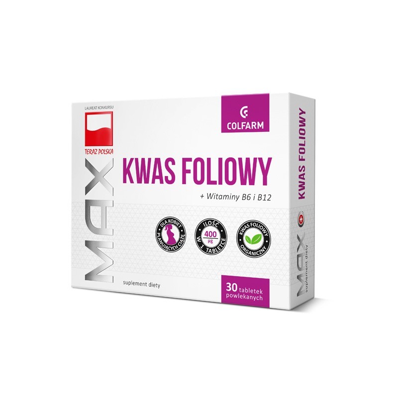 Max Kwas foliowy 30 tabletek 