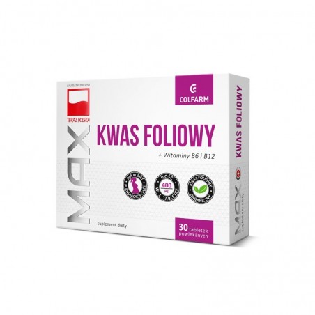 Max Kwas foliowy 30 tabletek