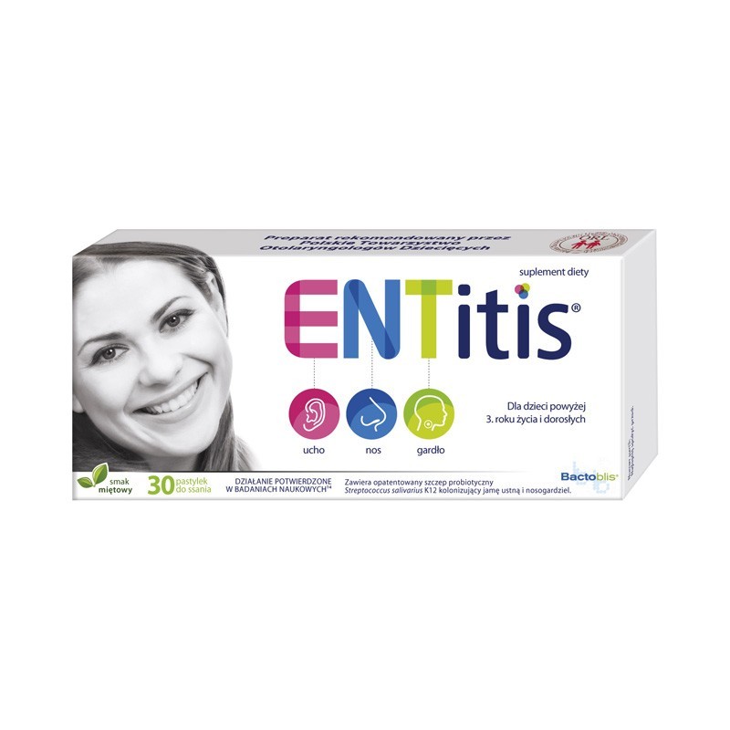 Entitis o smaku miętowym 30 pastylek do ssania 