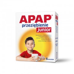Apap Przeziębienie Junior (300 mg + 20 mg + 5mg), 6 saszetek