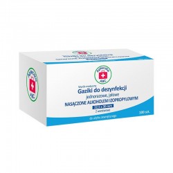 Gaziki do dezynfekcji jednorazowe 32,5x30 mm, 100 sztuk