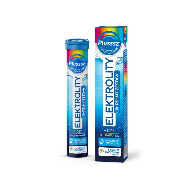 Plusssz Elektrolity + 100% multiwitamina, 24 tabletki musujące 