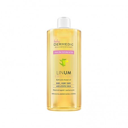  Dermedic Linum Emolient baby olejek do kąpieli i pod prysznic, 500 ml 