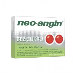 neo-angin bez cukru 1,2 mg + 0,6 mg + 5,72 mg, 24 tabletki do ssania