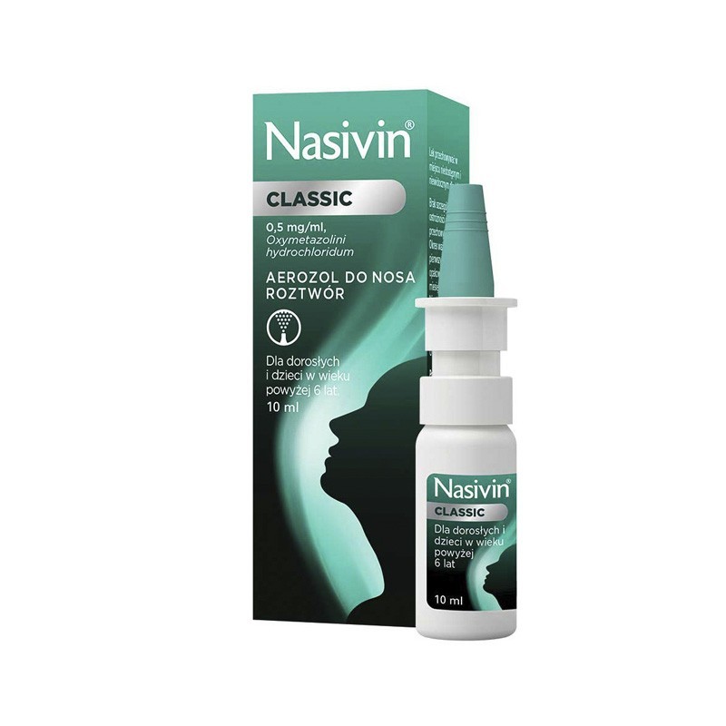 Nasivin Classic aerozol do nosa 0,5 mg/ml, 10 ml 