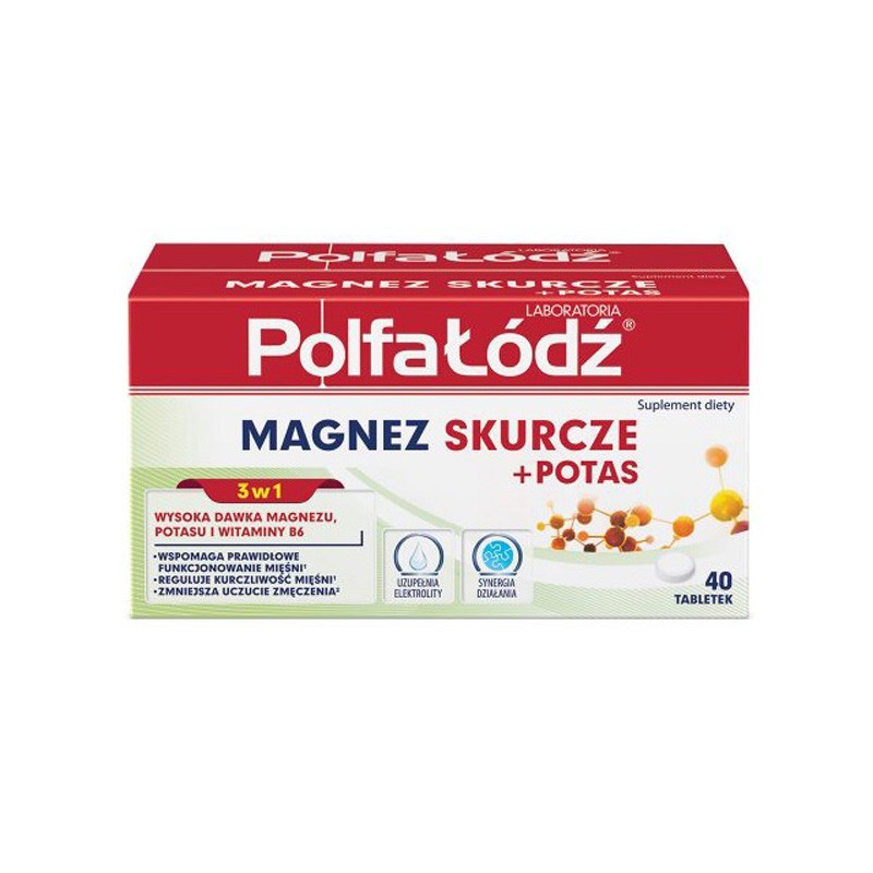 Magnez Skurcze+Potas Polfa Łódź 40 tabletek 