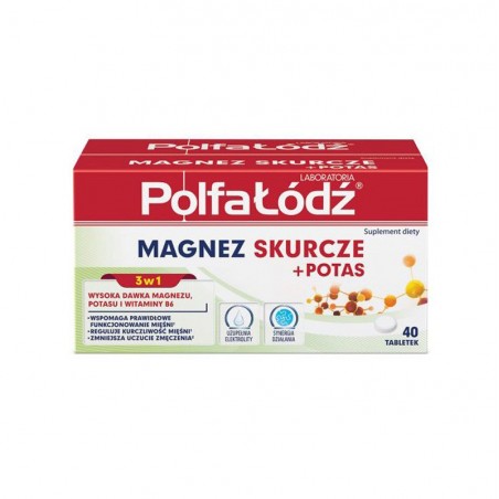 Magnez Skurcze+Potas Polfa Łódź 40 tabletek