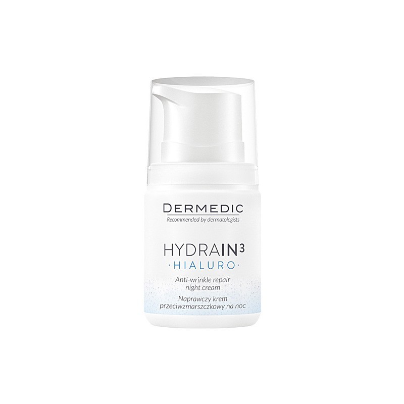 Dermedic Hydrain 3 hialuro naprawczy krem przeciwzmarszczkowy na noc, 55 g 