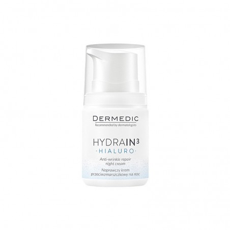  Dermedic Hydrain 3 hialuro naprawczy krem przeciwzmarszczkowy na noc, 55 g 