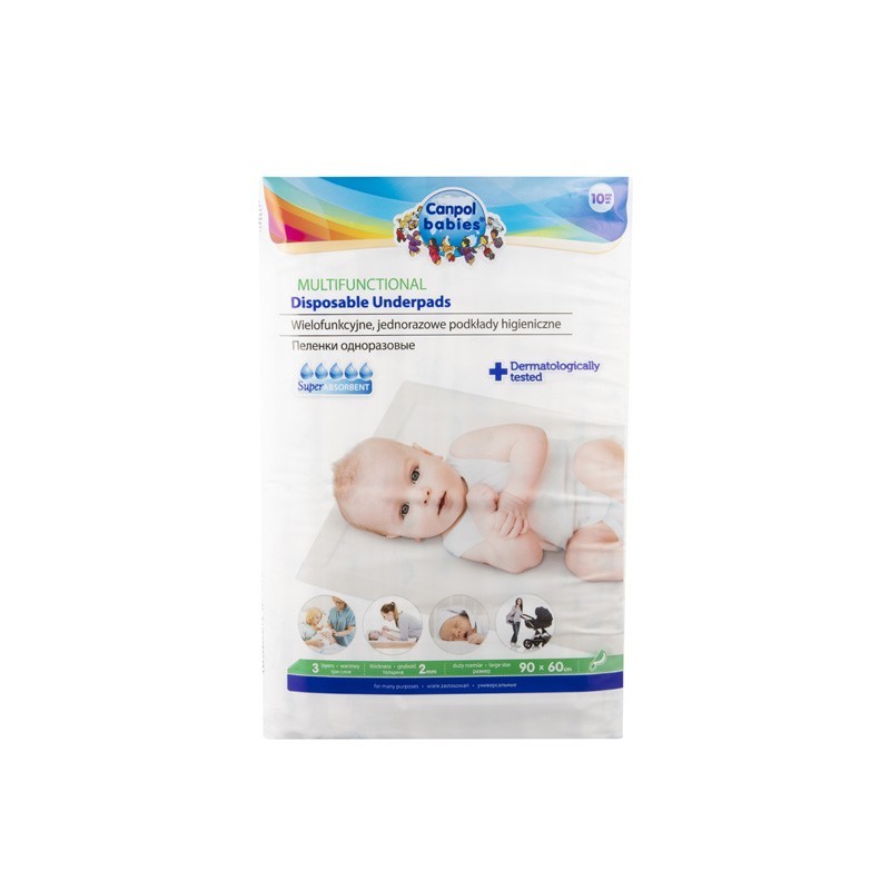 Podkłady higieniczne Canpol Babies 90 x 60 cm, 10 sztuk 