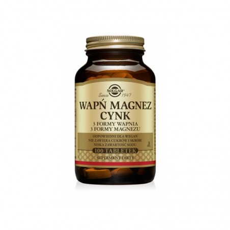 Solgar Wapń Magnez Cynk 100 tabletek