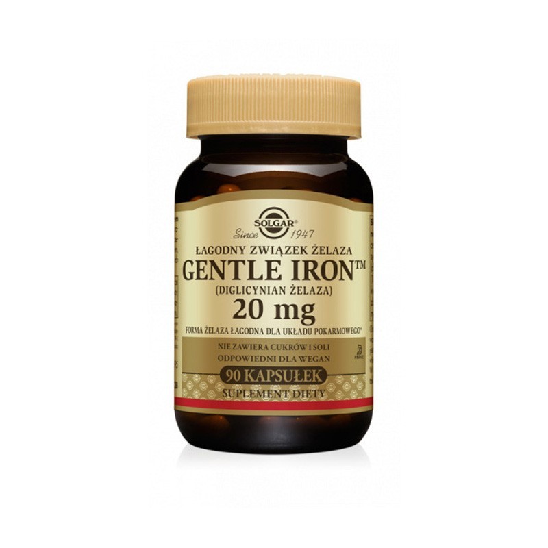 Solgar Gentle iron 20 mg, 90 kapsułek 