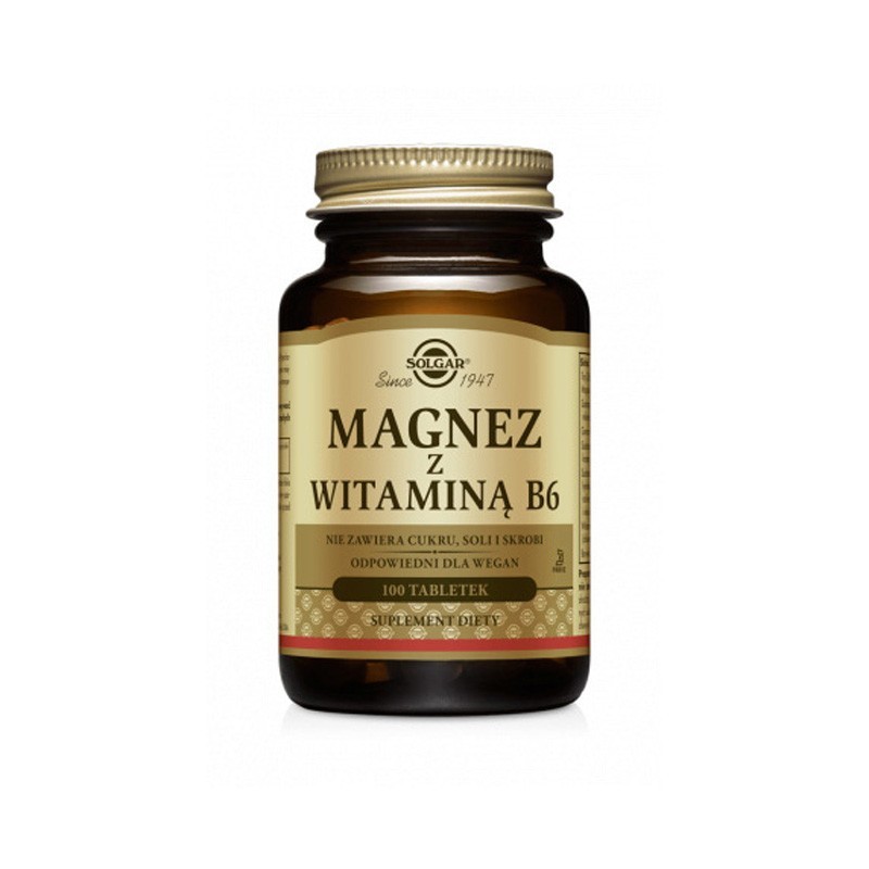 Solgar Magnez z witaminą B6 100 tabletek 