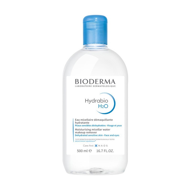 Bioderma Hydrabio H2O, nawilżający płyn micelarny do demakijażu, skóra odwodniona, 2 x 500 ml 