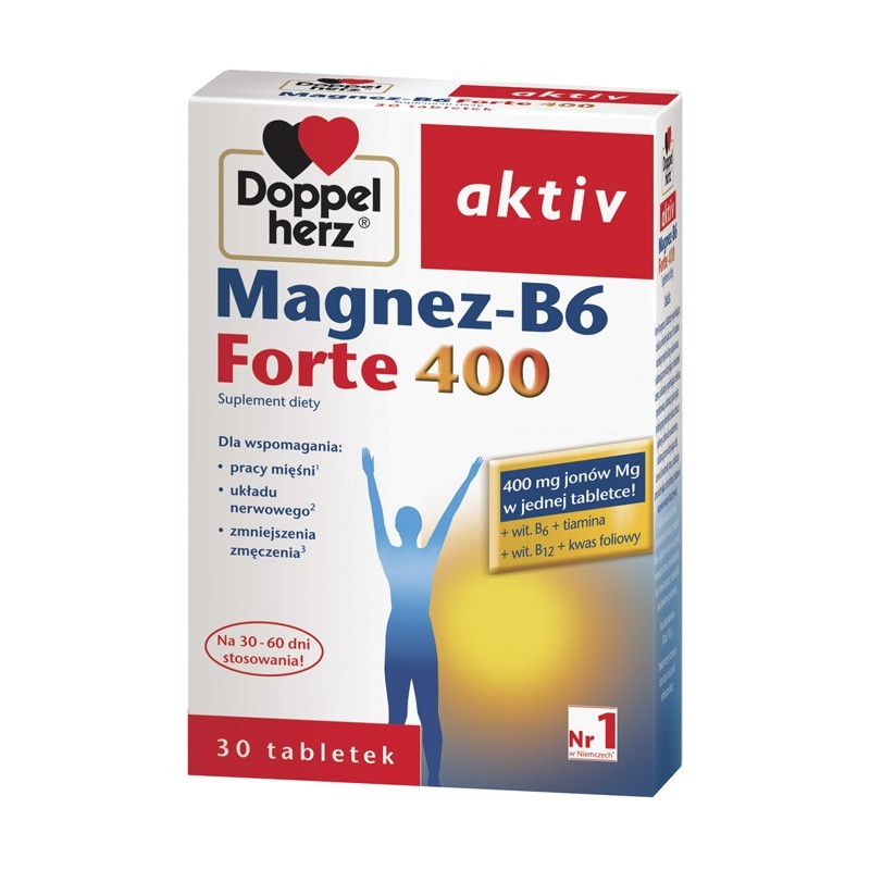 Doppelherz Aktiv Magnez-B6 Forte 400, 30 Tabletek | Apteka Moderna