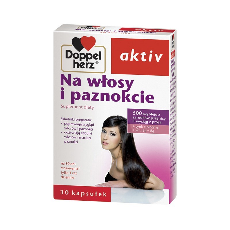 Doppelherz Aktiv Na włosy i paznokcie 30 kapsułek 