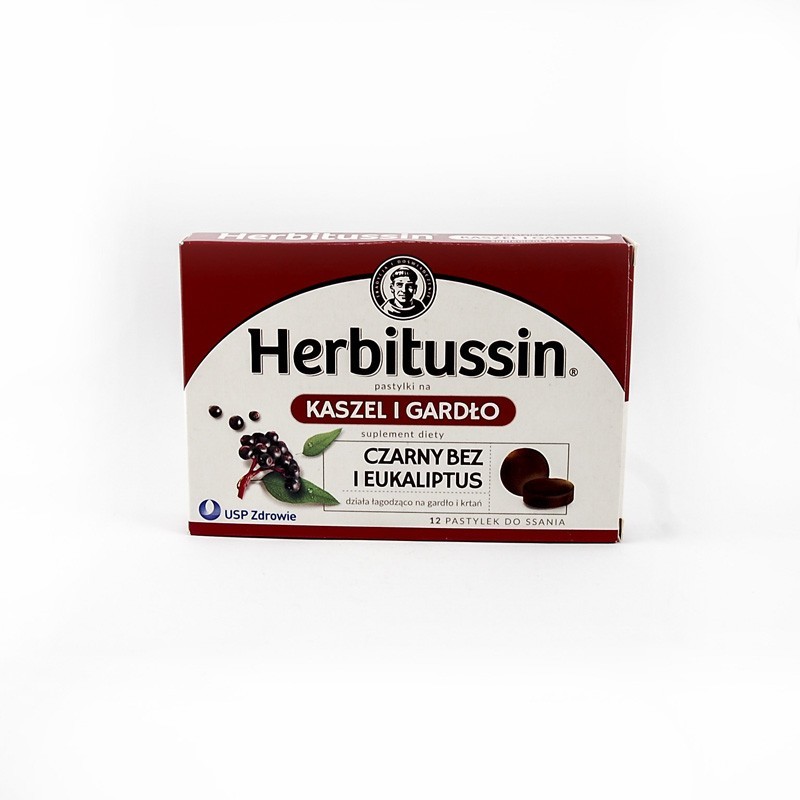 Herbitussin kaszel i gardło 12 pastylki do ssania 