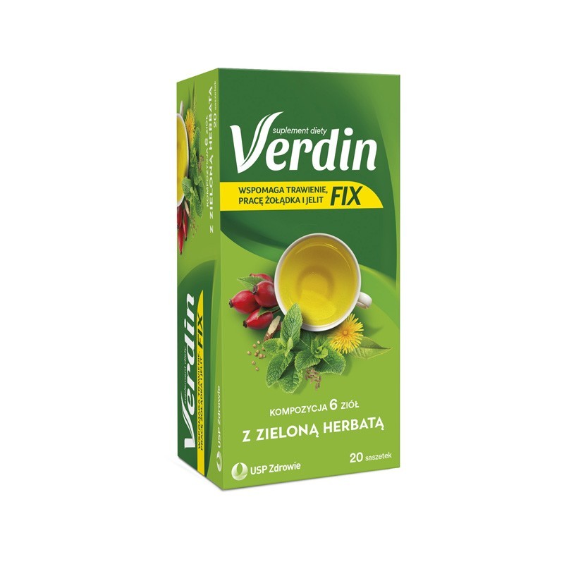 Verdin Fix z zieloną herbatą 20 saszetek 