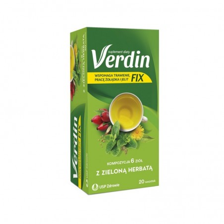 Verdin Fix z zieloną herbatą 20 saszetek