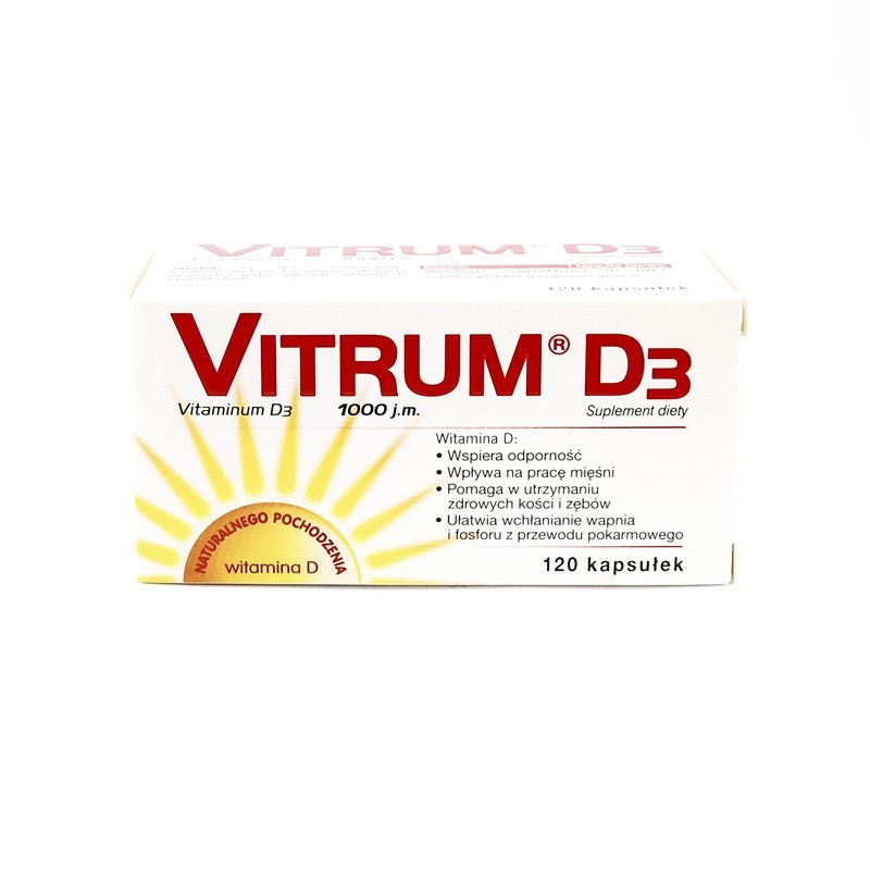 Vitrum D3 25 mg D3 1000 j.m., 120 kapsułek 