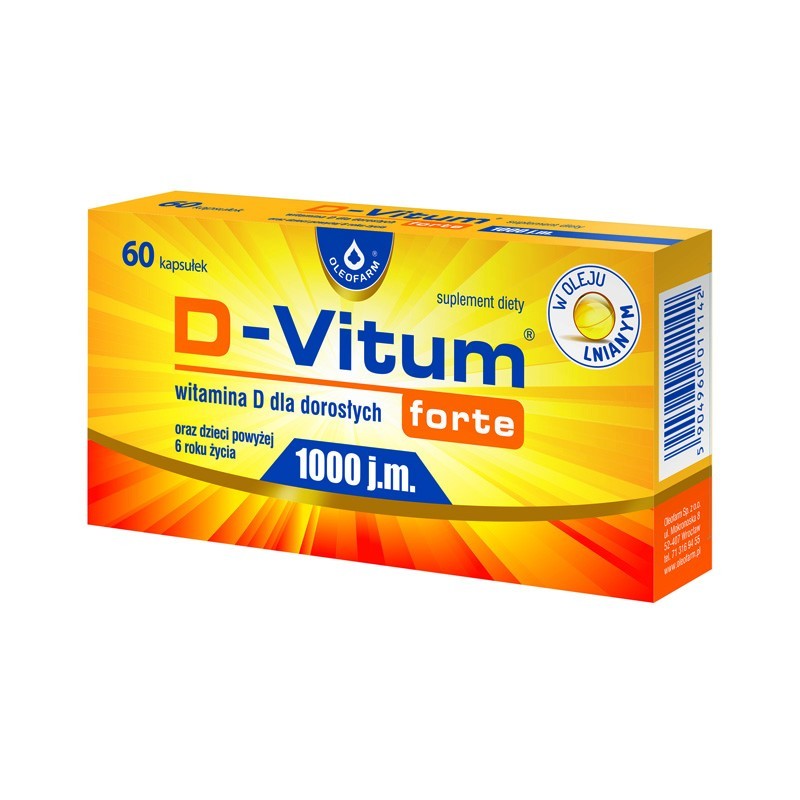 D-vitum forte 1000 j.m., 60 kapsułek 