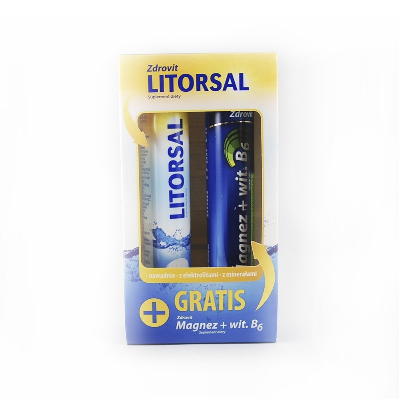 Zdrovit Litorsal + Zdrovit Magnez+B6, 24 tabletki musujące + 24 tabletki musujące 